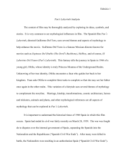 Fabrizio 1 Pan`s Labyrinth Analysis The content of film may be