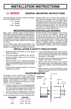 Bosch Custom Gauges Installation Instructions