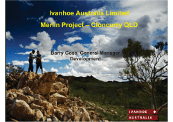Ivanhoe Australia Limited Merlin Project &ndash; Cloncurry