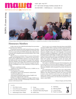 MAWA Newsletter, Spring 2017 - Mentoring Artists for Women`s Art