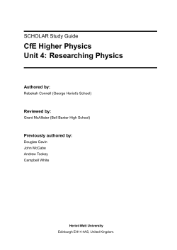 CfE Higher Physics Unit 4: Researching Physics