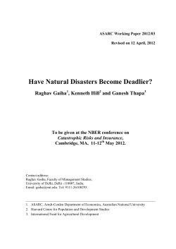 Have Natural Disasters Become Deadlier?