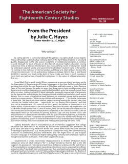 From the President by Julie C. Hayes