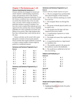 Chapter 1: The Sentence, pp. 1=24 1