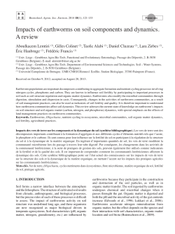 Impacts of earthworms on soil components and dynamics. A review