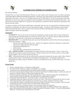 SANFORD STING IMPORTANT INFORMATION