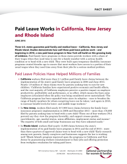 Paid Leave Works in California, New Jersey and Rhode Island