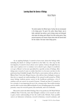 Learning About the Genres of Biology