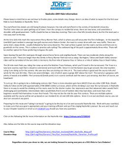 Nashville JDRF Ride Information