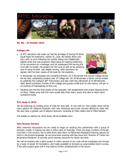 No. 86 &ndash; 23 October 2015 College Life &bull; At RTC devotions last week