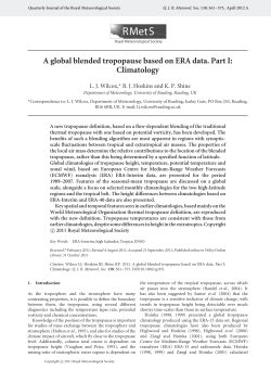 A global blended tropopause based on ERA data. Part I: Climatology