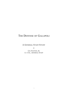 THE DEFENSE OF GALLIPOLI