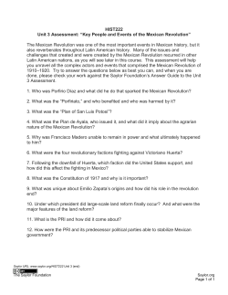Key People and Events of the Mexican Revolution