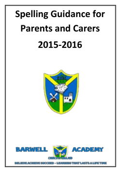 Spelling Guidance for Parents and Carers 2015-2016