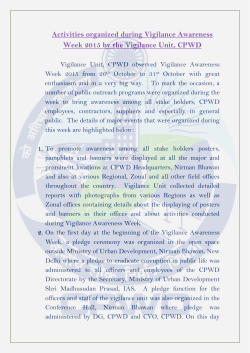 Activities organized during Vigilance Awareness Week 2015