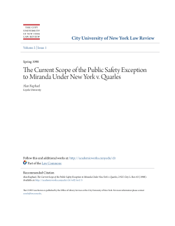 The Current Scope of the Public Safety Exception to Miranda Under