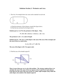 Solutions Section J: Perimeter and Area