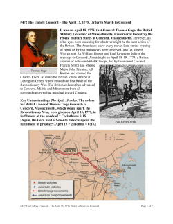 The April 15, 1775, Order to March to Concord