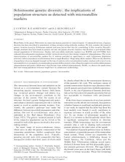 Schistosome genetic diversity: the implications of population