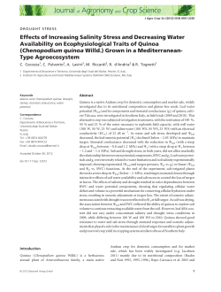 Effects of Increasing Salinity Stress and Decreasing Water