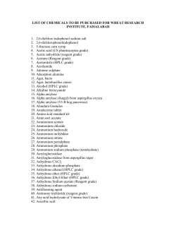 LIST OF CHEMICALS TO BE PURCHASED FOR WHEAT