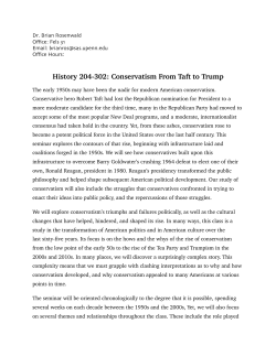 Conservatism From Taft to Trump Syllabus