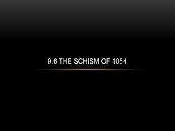 9.6 The Schism of 1054