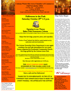Fall Newsletter 2016 - Coloma-Watervliet Chamber of Commerce