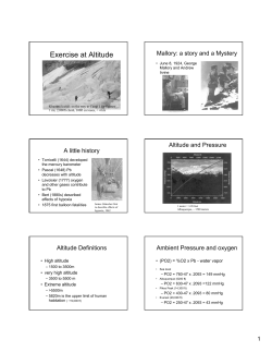 Exercise at Altitude