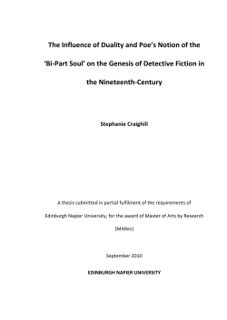 The Influence of Duality and Poe`s Notion of the `Bi