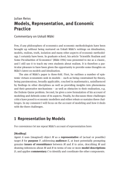 Models, Representation, and Economic Practice