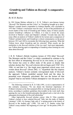 Grundtvig and Tolkien on Beowulf - OJS at the State and University