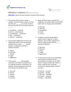 Sentence Completion 15