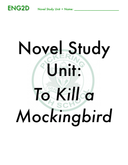 ENG2D TKAM Novel Study Unit