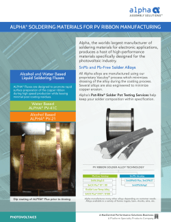 alpha&reg; soldering materials for pv ribbon manufacturing