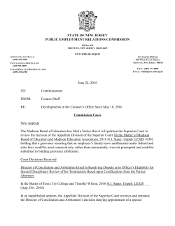 22 June, 2016 General Counsel`s Report