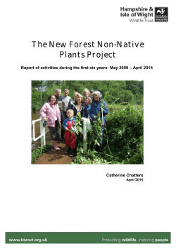 The New Forest Non-Native Plants Project Report of activities during