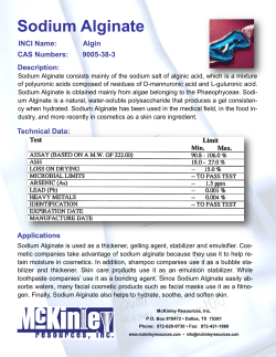 Sodium Alginate - Categories On McKinley Resources