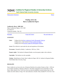 Finding Aid to the Harry Lashkowitz Papers