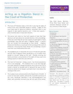 Acting as a litigation friend in the Court of Protection