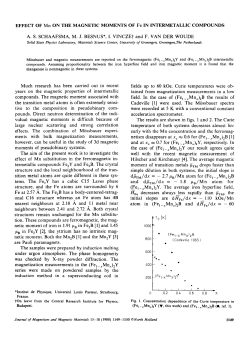 EFFECT OF Mn ON THE MAGNETIC MOMENTS OF Fe IN