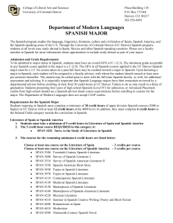 Spanish Major Flyer - University of Colorado Denver