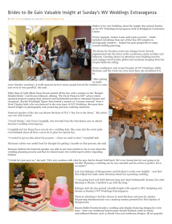 Brides-to-Be Gain Valuable Insight at Sunday`s WV