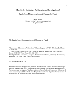 Hand in the Cookie Jar: An Experimental Investigation of Equity