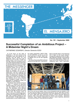 Successful Completion of an Ambitious Project &ndash; A Midwinter Night`s