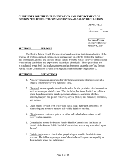 Nail Salon Regulation - Boston Public Health Commission