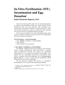 In-Vitro Fertilization (IVF), Insemination, and Egg Donation