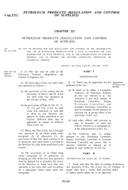 Petroleum Products (Regulation and Control of Supplies)