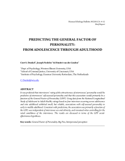 predicting the general factor of personality: from adolescence