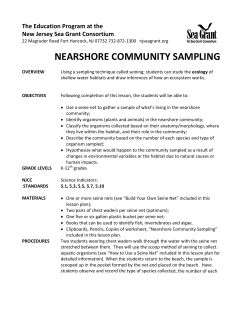 nearshore community sampling - New Jersey Sea Grant Consortium